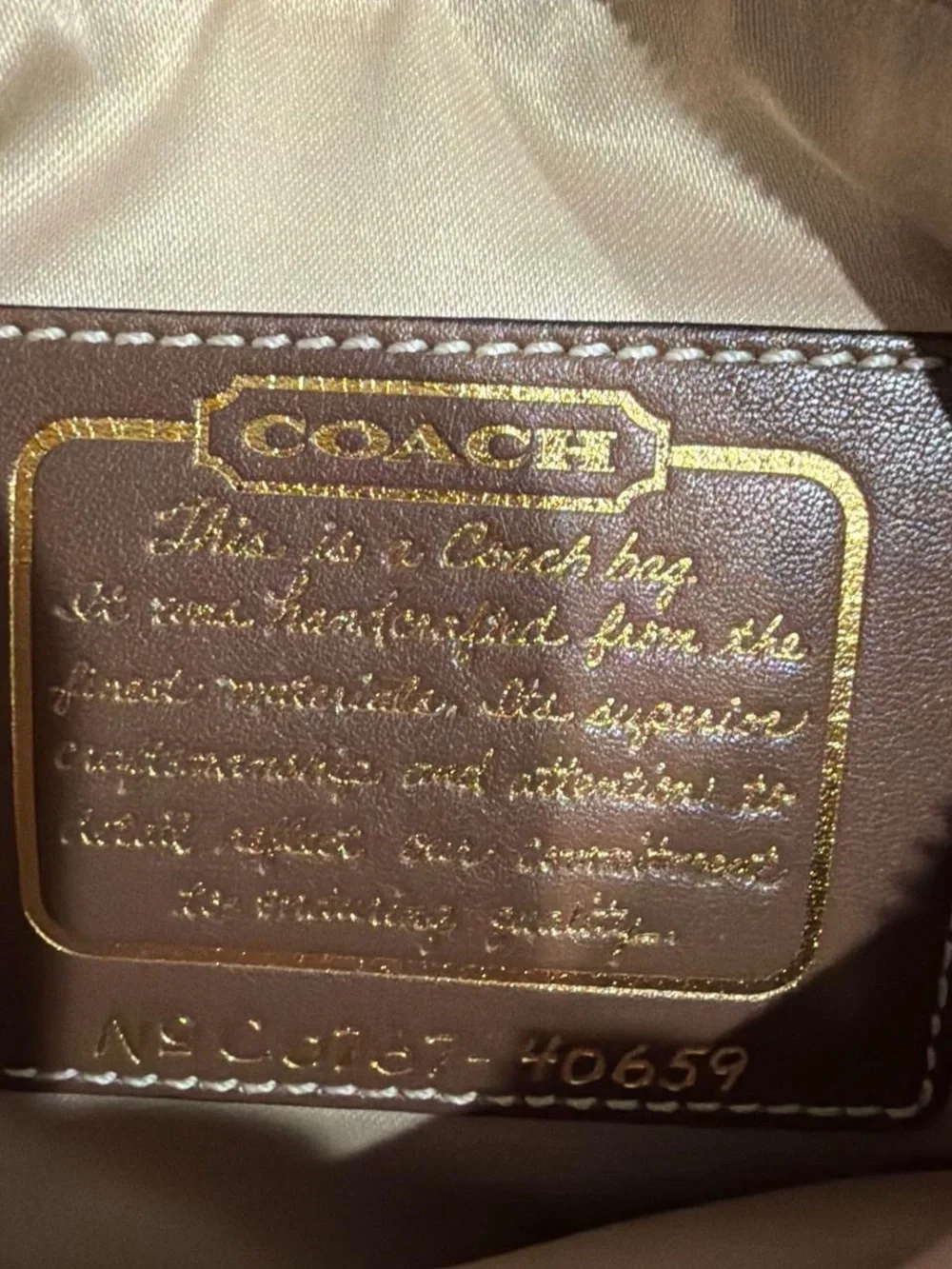 Coach Beige and Brown Signature Crossbody